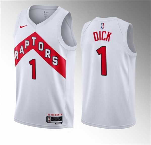 Men%27s Toronto Raptors #1 Gradey Dick White 2023 Draft Association Edition Stitched Basketball Jersey Dzhi->utah jazz->NBA Jersey